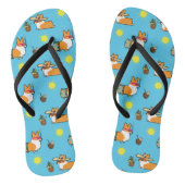Teenslippers van Corgi Beach Party (Red Pembroke) (Voetbed)