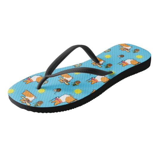 Teenslippers van Corgi Beach Party (Red Pembroke) (Schuin)