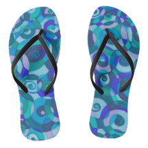 Teenslippers van de Blauwe Groene Spiralen van de 