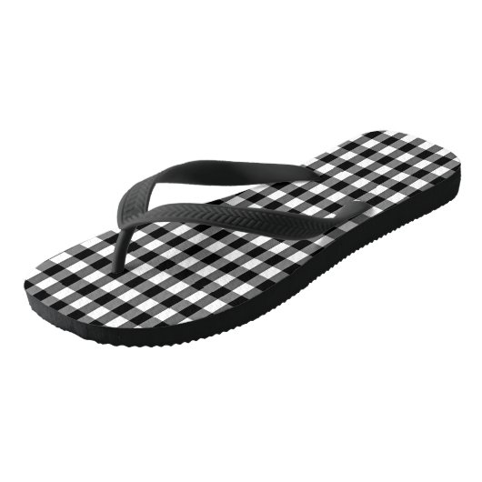 Teenslippers van de brede riem van Gingham (Schuin)