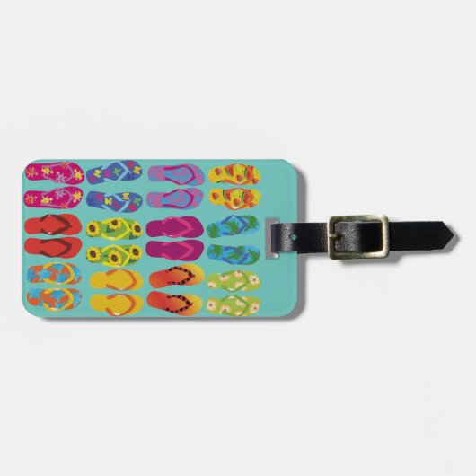 teenslippers van de Dozen Bagagelabel (Voorkant horizontaal)