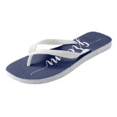 Teenslippers van de Groom Navy Blue Wedding Party (Schuin)