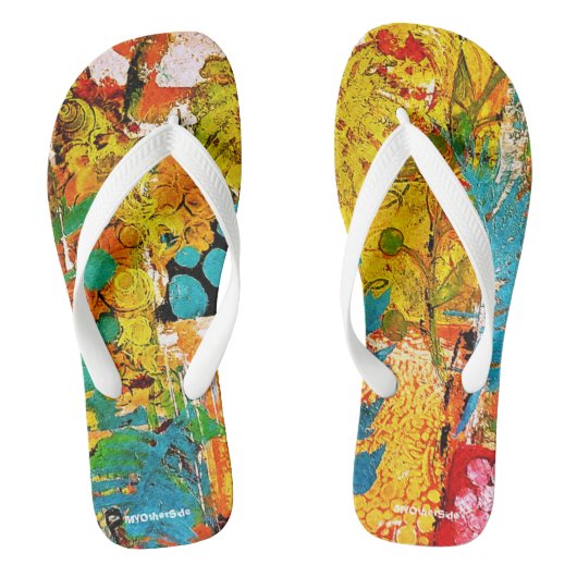 Teenslippers van Floral Collage (Voetbed)