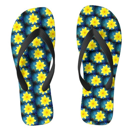 Teenslippers van gele Daisy Delights (Voetbed)