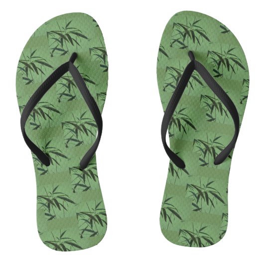 Teenslippers van het Groene Bamboe Patroon (Voetbed)