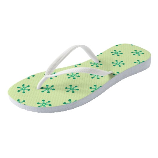 Teenslippers van het Groene Motif Patroon (Schuin)