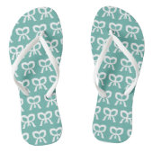 Teenslippers van het lint Bow Turquoise Pattern (Voetbed)