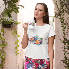 Teenslippers van het regenboogrif koffiemok