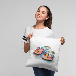 Teenslippers van het regenboogrif kussen