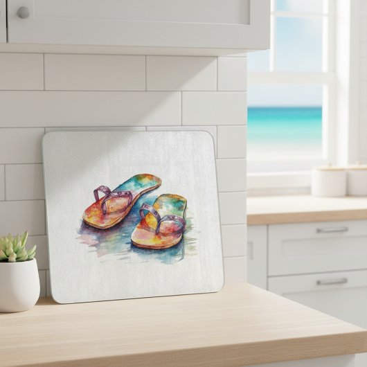 Teenslippers van het regenboogrif snijplank