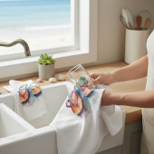 Teenslippers van het regenboogrif theedoek