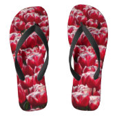 Teenslippers van het rode witte Tulpenpatroon (Voetbed)