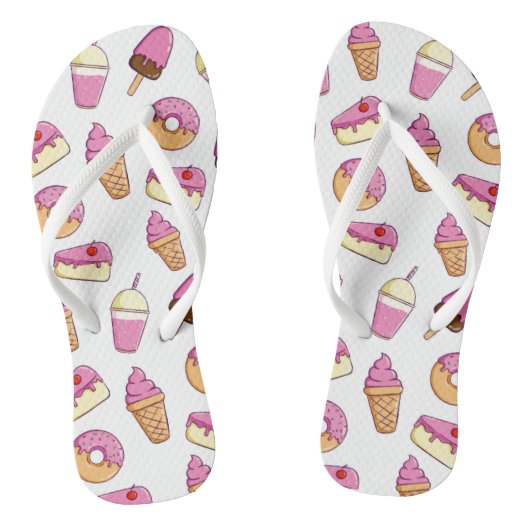 Teenslippers van het Tooth Dessert Pattern (Voetbed)