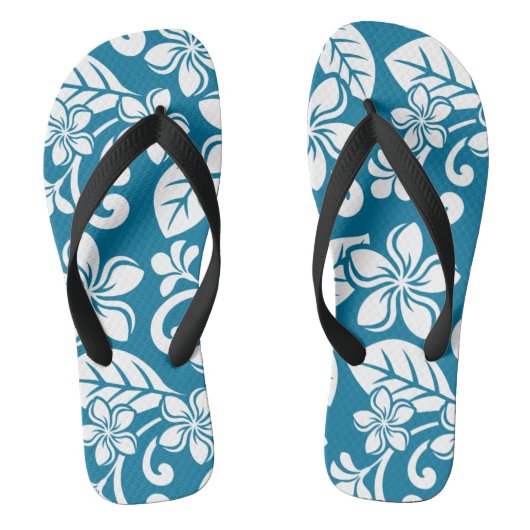 TEENSLIPPERS VAN ISLAND PLUMERIA (CARIBISCHE BLAUW (Voetbed)