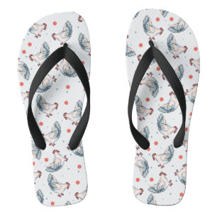 Teenslippers van kippen en pokkendots