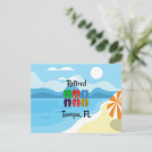 Teenslippers van kleur, gepensioneerd Tampa, FL, k Briefkaart (Staand voorkant)