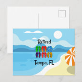 Teenslippers van kleur, gepensioneerd Tampa, FL, k Briefkaart (Voorkant / Achterkant)