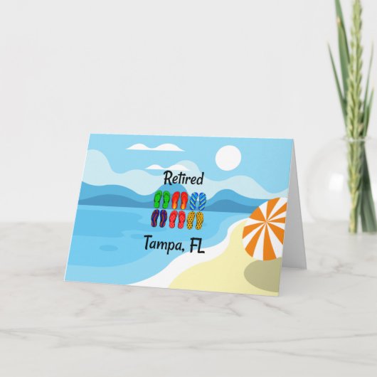 Teenslippers van kleur, gepensioneerd Tampa, FL, k Kaart (Voorkant)