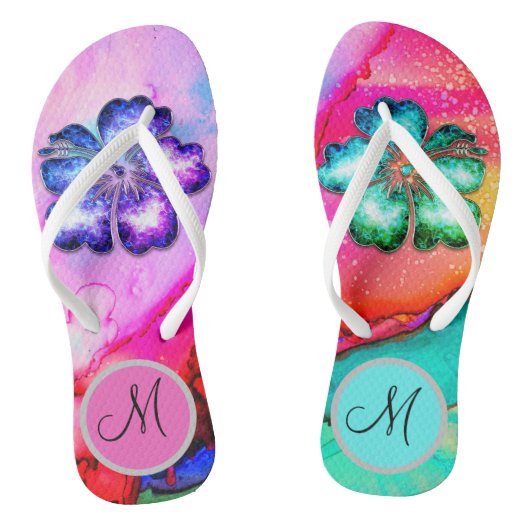 Teenslippers van Monogram Trippy Tropical Floral (Voetbed)