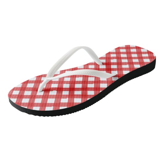 Teenslippers van Red Gingham Pattern (Schuin)