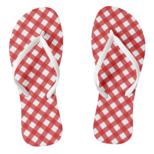 Teenslippers van Red Gingham Pattern