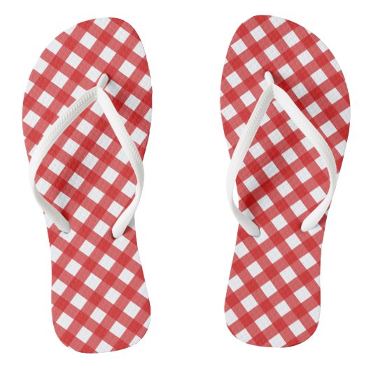 Teenslippers van Red Gingham Pattern (Voetbed)