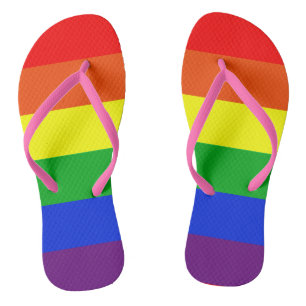 Teenslippers van regenboogstrippen