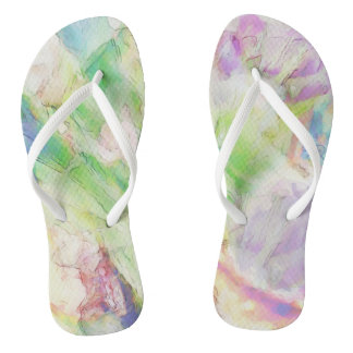 Teenslippers van regenboogvlies met witte riem