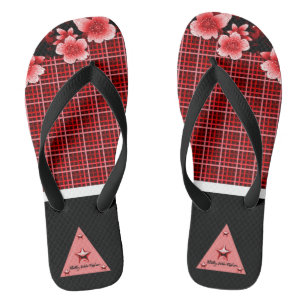Teenslippers van rode Floral
