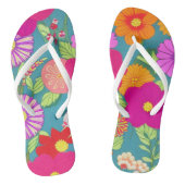 Teenslippers van Tropische bloemen (Voetbed)