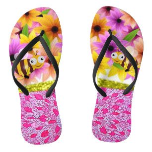 Teenslippers van zonnebloemen