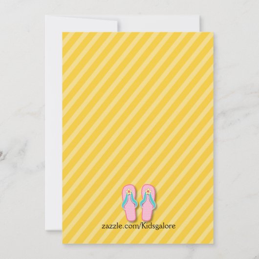Teenslippers verjaardagsfeestje kaart (Achterkant)