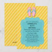 Teenslippers verjaardagsfeestje kaart (Voorkant / Achterkant)