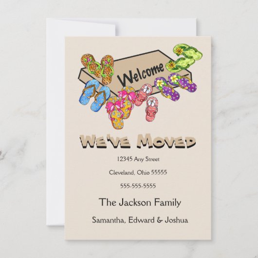 Teenslippers Verplaatsende Aankondiging (Voorkant)