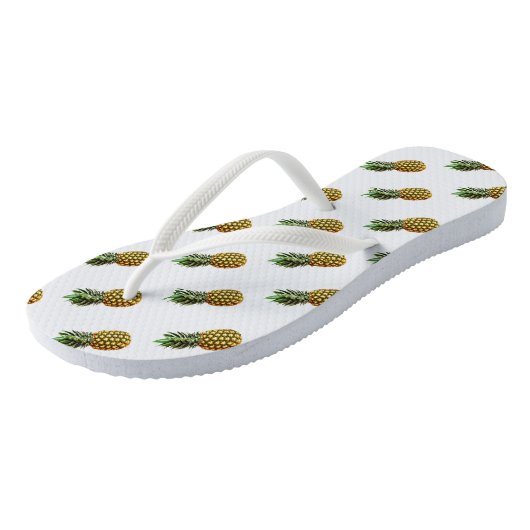 Teenslippers voor ananasdruk | Aangepaste strandsl (Schuin)