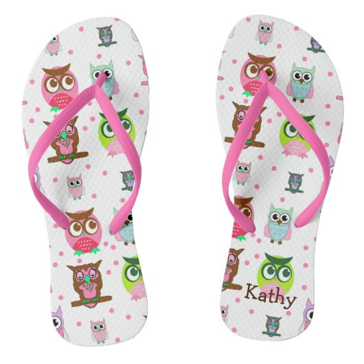 Teenslippers voor de kleurrijke Cartoon Owl (Voetbed)