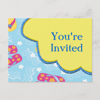 Teenslippers voor de zomer aankondigingskaart