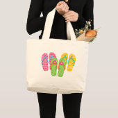 Teenslippers voor de zomer grote tote bag (Voorkant (product))