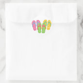 Teenslippers voor de zomer ronde sticker (Tas)