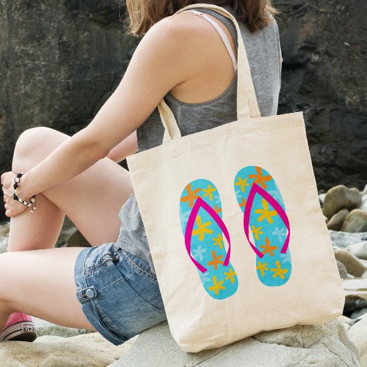 Teenslippers voor de zomer tote bag