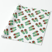 Teenslippers voor feestdagen cadeaupapier (Uitgerold)