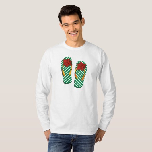 Teenslippers voor feestdagen t-shirt (Voorkant volledig)
