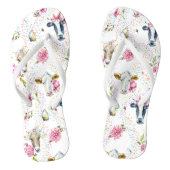 Teenslippers voor haar met Koe design (Voetbed)