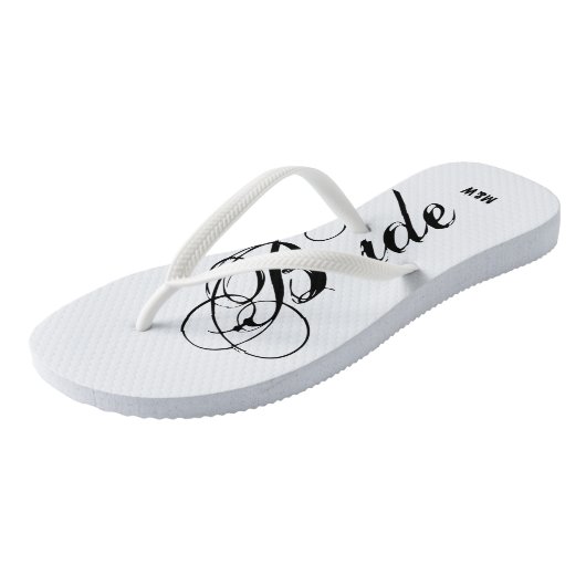 Teenslippers voor het Monogram bruiloft voor bruid (Schuin)