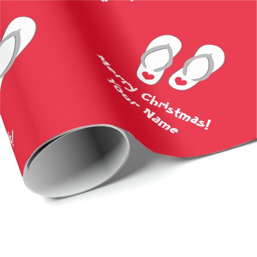 Teenslippers voor het verpakken van tropisch kerst cadeaupapier (Rol Hoek)