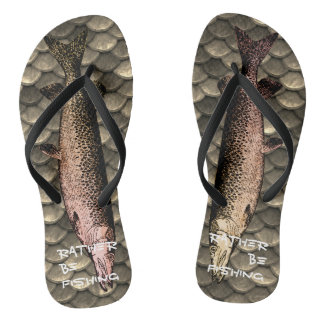 Teenslippers voor illustratie en schaal van vis