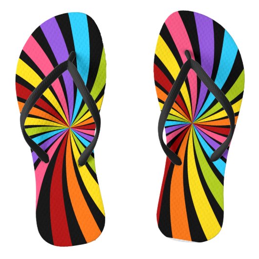 Teenslippers voor kleurrijke regenboogradiaal patr (Voetbed)