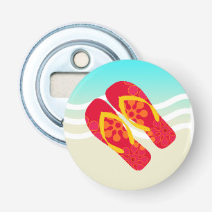 Teenslippers voor kleurrijke zomervakanties button flesopener