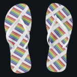 Teenslippers voor regenbooglaag Pride Gay Wedding<br><div class="desc">Teenslippers hebben een originele markeerafbeelding van een segment van de taart van de regenbooglaag. Maakt een unieke bruiloft.</div>