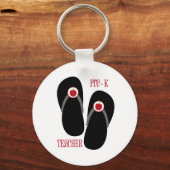 Teenslippers voor Rood Apple voor leerkrachten voo Sleutelhanger (Voorkant)